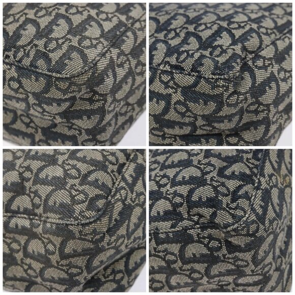 Christian Dior Trotter Canvas Tote Bag Navy Silver Auth 140546 - Picture 14 of 16